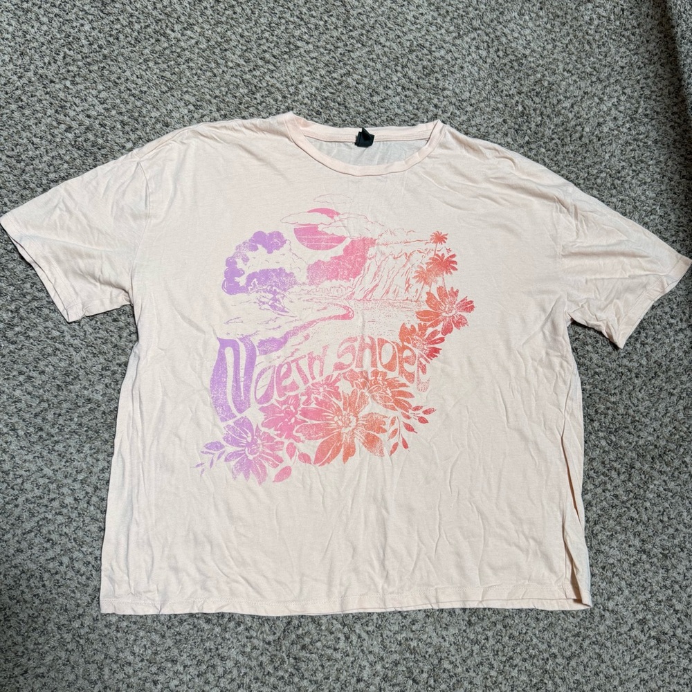 wild fable Pink Ombre Floral Graphic Tee